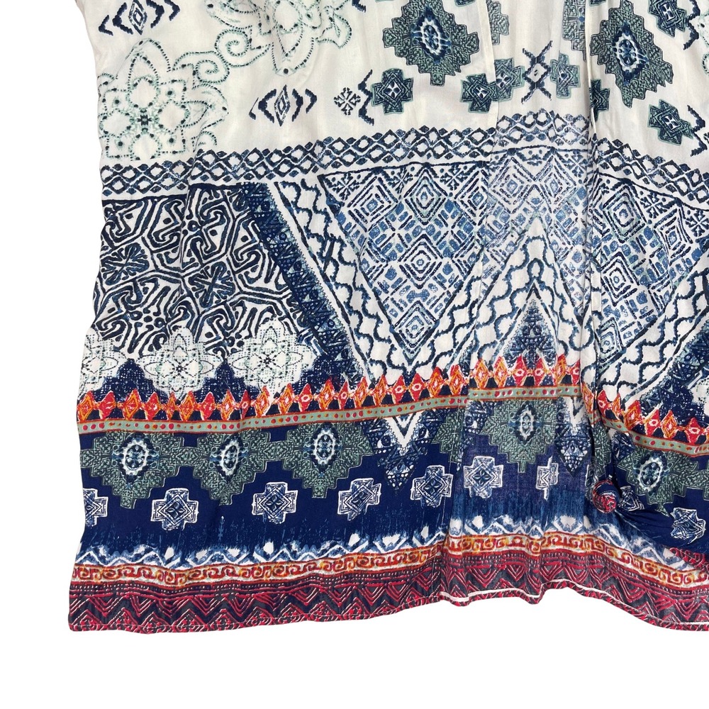 Boho Festival Geometric Print Kimono Cardigan Lightweight Women Medium - Picture 6 of 10